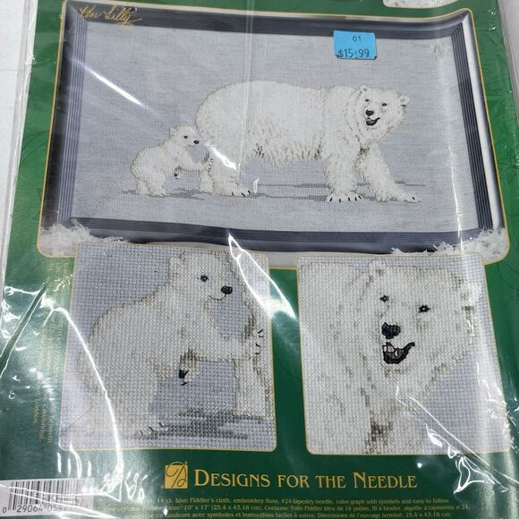 Nature’s Window Polar Bears Kenneth Lilly Counted Cross Stitch Kit 5427 1996 NEW - Picture 3 of 5
